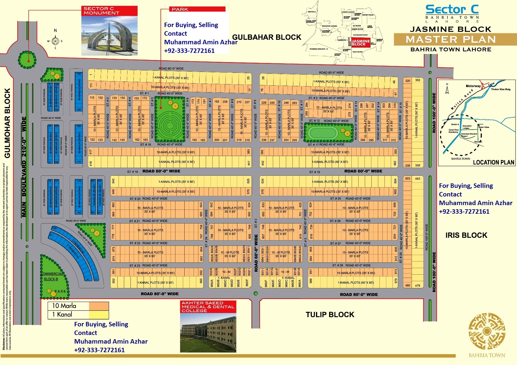 Bahria Town Sector C Jasmine Block Map